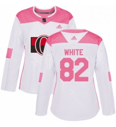 Womens Adidas Ottawa Senators 82 Colin White Authentic WhitePink Fashion NHL Jersey 