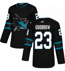 Mens Adidas San Jose Sharks 23 Barclay Goodrow Premier Black Alternate NHL Jersey 