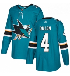 Mens Adidas San Jose Sharks 4 Brenden Dillon Premier Teal Green Home NHL Jersey 