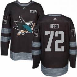 Mens Adidas San Jose Sharks 72 Tim Heed Premier Black 1917 2017 100th Anniversary NHL Jersey 