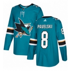 Mens Adidas San Jose Sharks 8 Joe Pavelski Authentic Teal Green Home NHL Jersey 