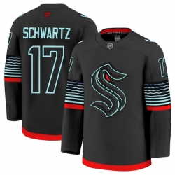 Men Seattle Kraken 17 Jaden Schwartz Black Alternate Stitched Hockey Jersey