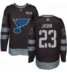 Mens Adidas St Louis Blues 23 Dmitrij Jaskin Authentic Black 1917 2017 100th Anniversary NHL Jersey 