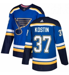 Mens Adidas St Louis Blues 37 Klim Kostin Premier Royal Blue Home NHL Jersey 