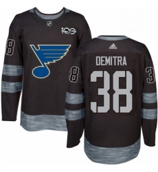 Mens Adidas St Louis Blues 38 Pavol Demitra Authentic Black 1917 2017 100th Anniversary NHL Jersey 