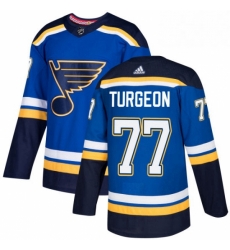 Mens Adidas St Louis Blues 77 Pierre Turgeon Premier Royal Blue Home NHL Jersey 