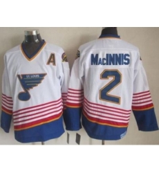 St. Louis Blues #2 Al MacInnis White Light Blue CCM Throwback Stitched NHL Jersey