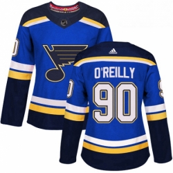 Womens Adidas St Louis Blues 90 Ryan OReilly Authentic Royal Blue Home NHL Jerse