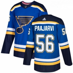 Youth Adidas St Louis Blues 56 Magnus Paajarvi Authentic Royal Blue Home NHL Jersey 