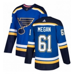 Youth Adidas St Louis Blues 61 Wade Megan Premier Royal Blue Home NHL Jersey 