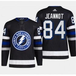 Men Tampa Bay Lightning 84 Tanner Jeannot Black Alternate Premier Breakaway Stitched Jersey