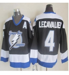 Tampa Bay Lightning #4 Vincent Lecavalier Black CCM Throwback Stitched NHL Jersey