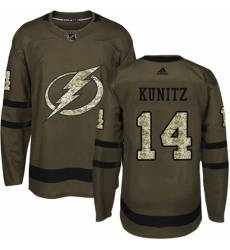 Youth Adidas Tampa Bay Lightning 14 Chris Kunitz Authentic Green Salute to Service NHL Jersey 