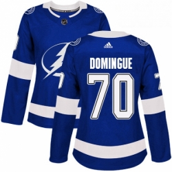 Womens Adidas Tampa Bay Lightning 70 Louis Domingue Authentic Royal Blue Home NHL Jerse