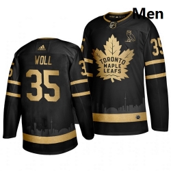 Maple Leafs 35 Joseph Woll Black With Special Glittery Logo Adidas Jersey