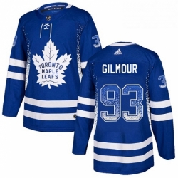 Mens Adidas Toronto Maple Leafs 93 Doug Gilmour Authentic Blue Drift Fashion NHL Jersey 