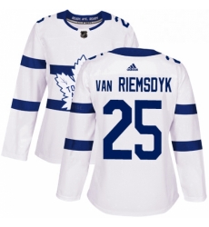 Womens Adidas Toronto Maple Leafs 25 James Van Riemsdyk Authentic White 2018 Stadium Series NHL Jersey 