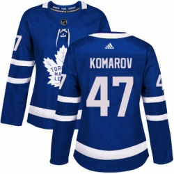 Womens Adidas Toronto Maple Leafs 47 Leo Komarov Authentic Royal Blue Home NHL Jersey 