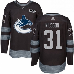 Mens Adidas Vancouver Canucks 31 Anders Nilsson Premier Black 1917 2017 100th Anniversary NHL Jersey 