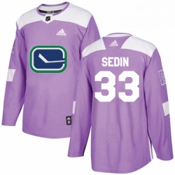 Mens Adidas Vancouver Canucks 33 Henrik Sedin Authentic Purple Fights Cancer Practice NHL Jersey 