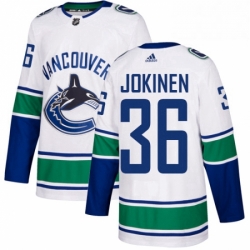 Mens Adidas Vancouver Canucks 36 Jussi Jokinen Authentic White Away NHL Jerse