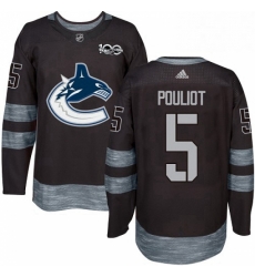 Mens Adidas Vancouver Canucks 5 Derrick Pouliot Premier Black 1917 2017 100th Anniversary NHL Jersey 