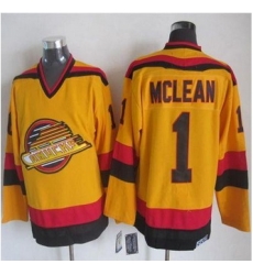 Vancouver Canucks #1 Kirk Mclean Gold CCM Throwback Stitched NHL Jersey