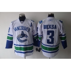 Vancouver Canucks 3 Kevin Bieksa White Jersey A Patch