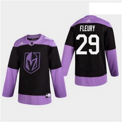 Men Golden Knights 29 Marc Andre Fleury Hockey Fights Cancer Practice Jersey
