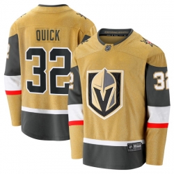 Men Vegas Golden Knights 32 Jonathan Quick  Gold Home Jersey