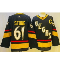 Men Vegas Golden Knights 61 Mark Stone Black 2022 23 Reverse Retro Stitched Jersey