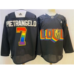 Men Vegas Golden Knights 7 Alex Pietrangelo 2022 Black Pride Night Stitched Jersey