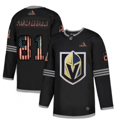 Men Vegas Golden Knights 81 Jonathan Marchessault Black USA Flag Fashion Adidas Jersey