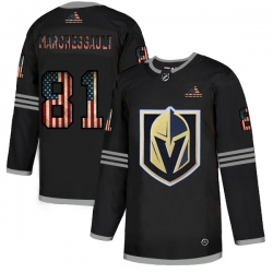 Men Vegas Golden Knights 81 Jonathan Marchessault Black USA Flag Fashion Adidas Jersey