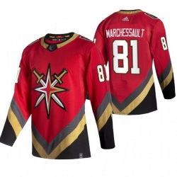 Men Vegas Golden Knights 81 Jonathan Marchessault Red Adidas 2020 21 Reverse Retro Alternate NHL Jersey