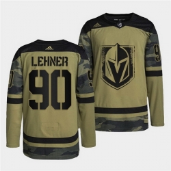 Men Vegas Golden Knights 90 Robin Lehner 2022 Camo Military Appreciation Night Stitched jersey