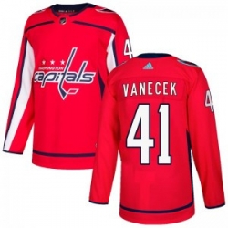 Men Washington Capitals 41 Vitek Vanecek Adidas Authentic Home Jersey   Red