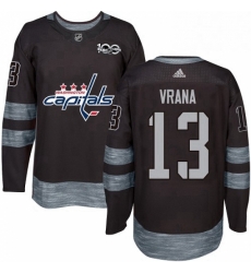 Mens Adidas Washington Capitals 13 Jakub Vrana Authentic Black 1917 2017 100th Anniversary NHL Jersey 