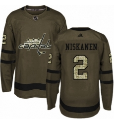 Mens Adidas Washington Capitals 2 Matt Niskanen Authentic Green Salute to Service NHL Jersey 