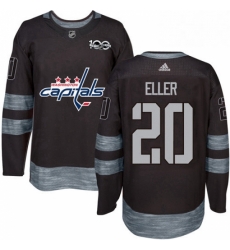 Mens Adidas Washington Capitals 20 Lars Eller Premier Black 1917 2017 100th Anniversary NHL Jersey 