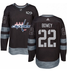 Mens Adidas Washington Capitals 22 Madison Bowey Premier Black 1917 2017 100th Anniversary NHL Jersey 