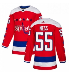 Mens Adidas Washington Capitals 55 Aaron Ness Premier Red Alternate NHL Jersey 