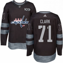 Mens Adidas Washington Capitals 71 Kody Clark Authentic Black 1917 2017 100th Anniversary NHL Jersey 