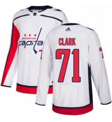 Mens Adidas Washington Capitals 71 Kody Clark Authentic White Away NHL Jersey 