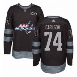 Mens Adidas Washington Capitals 74 John Carlson Premier Black 1917 2017 100th Anniversary NHL Jersey 