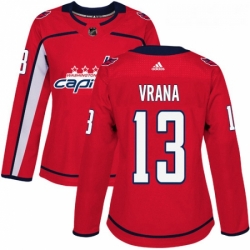 Womens Adidas Washington Capitals 13 Jakub Vrana Premier Red Home NHL Jersey 