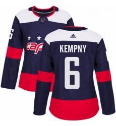 Womens Adidas Washington Capitals 6 Michal Kempny Authentic Navy Blue 2018 Stadium Series NHL Jerse