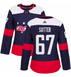 Womens Adidas Washington Capitals 67 Riley Sutter Authentic Navy Blue 2018 Stadium Series NHL Jerse