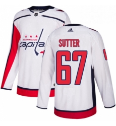 Youth Adidas Washington Capitals 67 Riley Sutter Authentic White Away NHL Jersey 