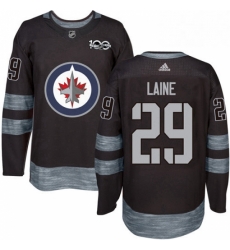 Mens Adidas Winnipeg Jets 29 Patrik Laine Premier Black 1917 2017 100th Anniversary NHL Jersey 